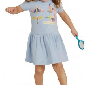 NEW PICCOLINA KIDS easy knit dress in entomology